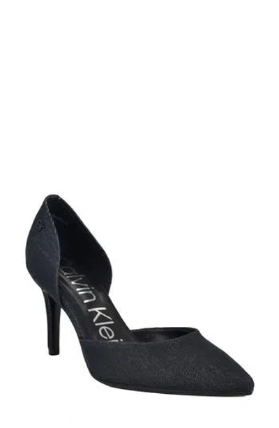 Calvin Klein Gloria D'orsay Pump In Dark Blue Denim