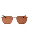 Calvin Klein Gold Metal Sunglasses In Brown
