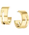 Calvin Klein Gold-plated Stainless Steel Geometric Small C-hoop Earrings, 0.78" In Gold