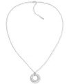 Calvin Klein Gold-tone Ck Spiral Pendant Necklace, 22" + 2" Extender In Silver