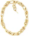 Calvin Klein Gold-tone Stainless Steel Ck Statement Link Collar Necklace, 14" + 2" Extender In Gold