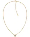 Calvin Klein Gold-tone Stainless Steel Cubic Zirconia Twisted Bezel Pendant Necklace, 16" + 2" Extender