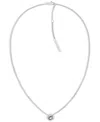 Calvin Klein Gold-tone Stainless Steel Cubic Zirconia Twisted Bezel Pendant Necklace, 16" + 2" Extender