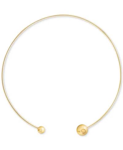 Calvin Klein Gold-tone Stainless Steel Sculptural Bubbles Sculptural Collar Necklace, 15-1/5"