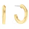 Calvin Klein Gold-tone Stainless Steel Small Twist C-hoop Earrings, 0.86" In Gold Tone