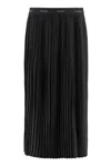 Calvin Klein Pleated Crepe Midi Skirt In Black
