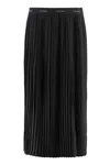 Calvin Klein Pleated Crepe Midi Skirt In Black