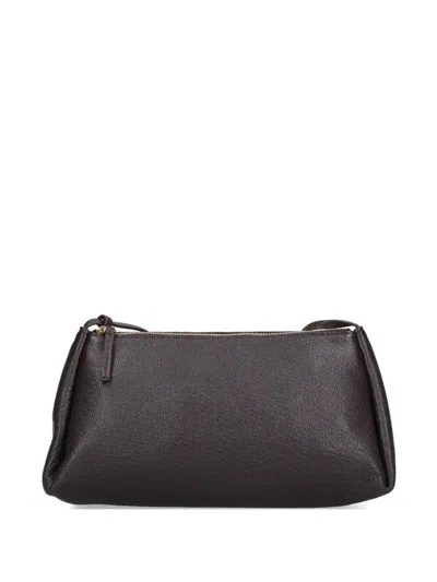 Calvin Klein Grained Leather Shoulder Bag In Black