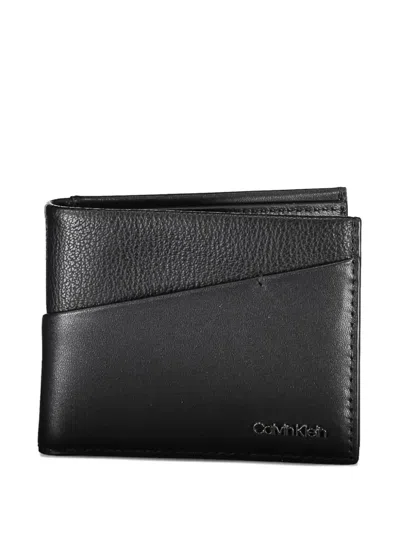 Calvin Klein Grained-leather Bifold Wallet In Black