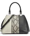 Calvin Klein Granite Convertible Multicolor Snake Satchel In Black