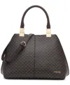 Calvin Klein Granite Signature Convertible Satchel With Magnetic Snap In Brown Khaki