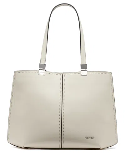 Calvin Klein Granite Studded Large Tote Bag In Cherub White