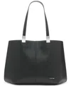 Calvin Klein Women's Granite Logo Tote In Black,silver