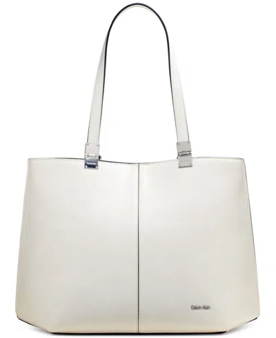 Calvin Klein Granite Tote Bag With Magnetic Snap In White