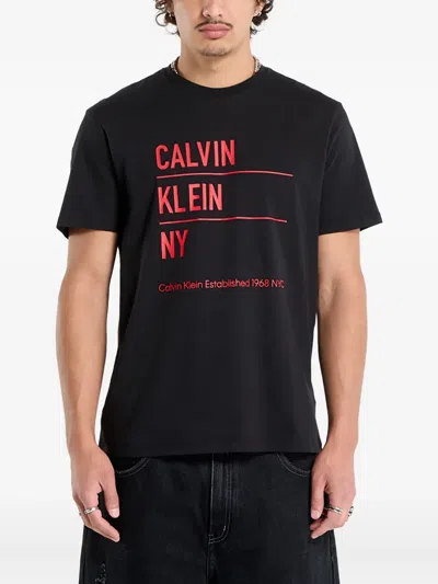 Calvin Klein Graphic-print T-shirt In Black