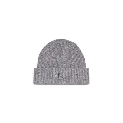 Calvin Klein Gray Acrylic Hat In Grey