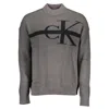 Calvin Klein Elegant Gray Turtleneck With Sleek Embroidery In Gray