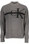 Calvin Klein Elegant Gray Turtleneck With Sleek Embroidery