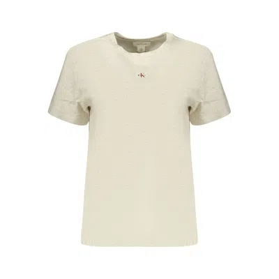 Calvin Klein Gray Cotton Women's T-shirt In Neutral