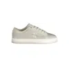 Calvin Klein Gray Leather Mens Sneaker In Gray