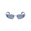 Calvin Klein Gray Metal Women Sunglass In Blue