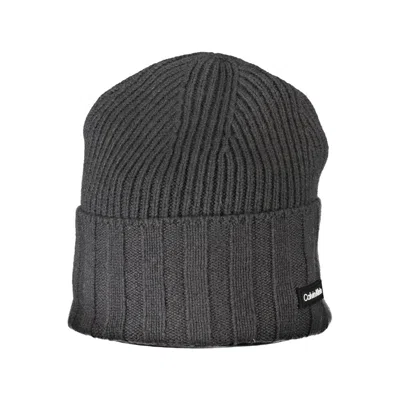 Calvin Klein Gray Polyamide Hats & Cap In Black