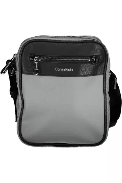 Calvin Klein Gray Polyester Shoulder Bag In Brown