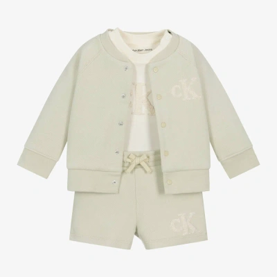 Calvin Klein Green Cotton Tracksuit Baby Gift Set