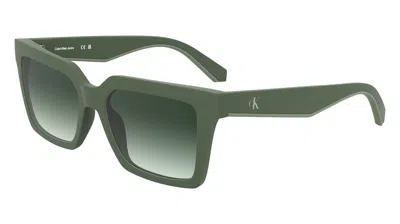 Calvin Klein Green Gradient Square Unisex Sunglasses Ckj25602s 302 54 In ["green"]