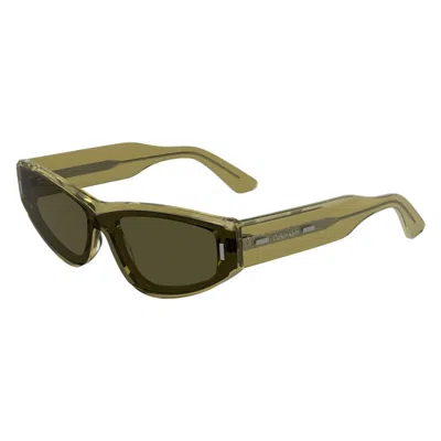 Calvin Klein Green Irregular Unisex Sunglasses Ck24534s 278 54