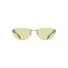 Calvin Klein Green Metal Women Sunglass In Yellow