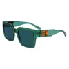 Calvin Klein Green Square Unisex Sunglasses Ckj23622s 300 53 In Green