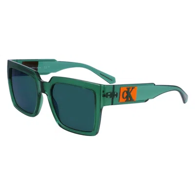 Calvin Klein Green Square Unisex Sunglasses Ckj23622s 300 53