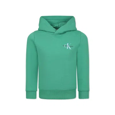 Calvin Klein Green Sweatshirt For Kids With Logo
