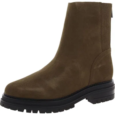 Calvin Klein Greg Womens Suede Solid Mid-calf Boots In Green