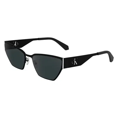 Calvin Klein Grey Cat Eye Ladies Sunglasses Ckj24207s 001 58 In Black