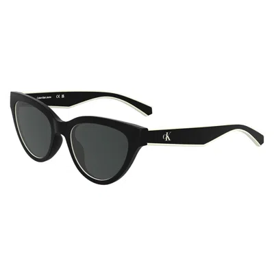 Calvin Klein Grey Cat Eye Ladies Sunglasses Ckj25301s 001 47 In Black