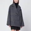Calvin Klein Houndstooth Double Breasted Coat Pockets In Gray