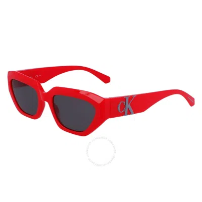 Calvin Klein Grey Geometric Unisex Sunglasses Ckj23652s 600 54