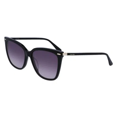 Calvin Klein Grey Gradient Butterfly Ladies Sunglasses Ck22532s 001 56 In Blue