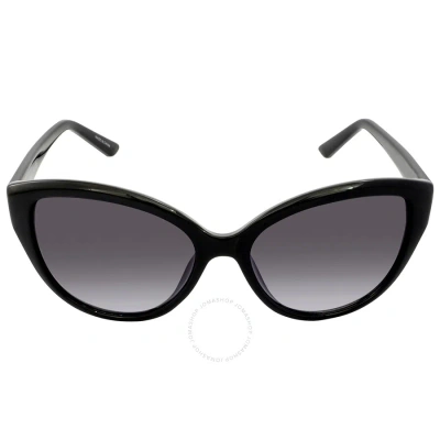 Calvin Klein Grey Gradient Cat Eye Ladies Sunglasses Ck19536s 001 55 In Black / Grey