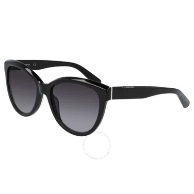 Calvin Klein Grey Gradient Cat Eye Ladies Sunglasses Ck21709s 001 56 In Black