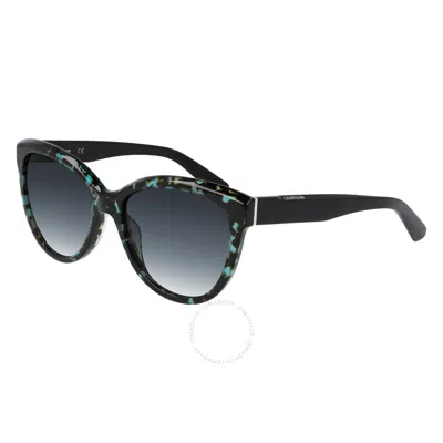 Calvin Klein Grey Gradient Cat Eye Ladies Sunglasses Ck21709s 333 56 In Black