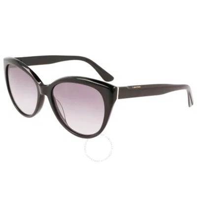 Calvin Klein Grey Gradient Cat Eye Ladies Sunglasses Ck22520s 001 57 In Gray