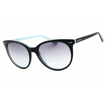 Calvin Klein Grey Gradient Oval Ladies Sunglasses Ck18509sg 004 55 In Black