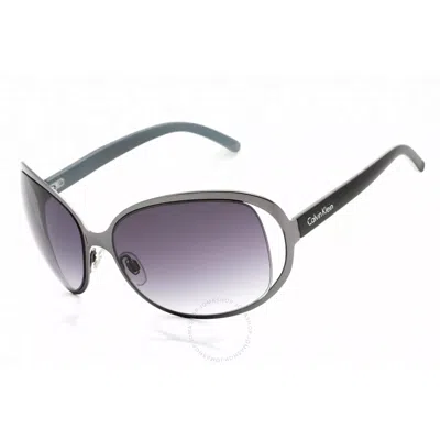 Calvin Klein Grey Gradient Oval Ladies Sunglasses R334s 001 60 In Gray
