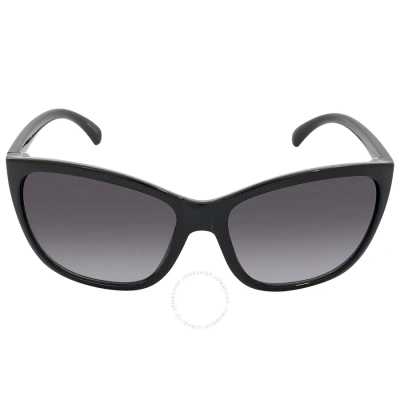 Calvin Klein Grey Gradient Oversized Ladies Sunglasses Ck19565s 001 60 In Black / Grey