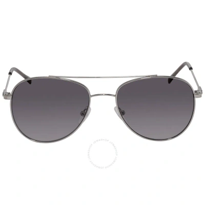 Calvin Klein Grey Gradient Pilot Unisex Sunglasses Ck20120s 045 55 In Grey / Silver