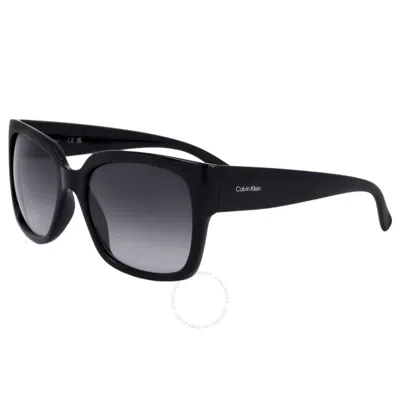 Calvin Klein Grey Gradient Square Ladies Sunglasses Ck22549s 001 56 In Gray