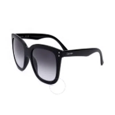 Calvin Klein Grey Gradient Square Ladies Sunglasses Ck22550s 001 53 In Black